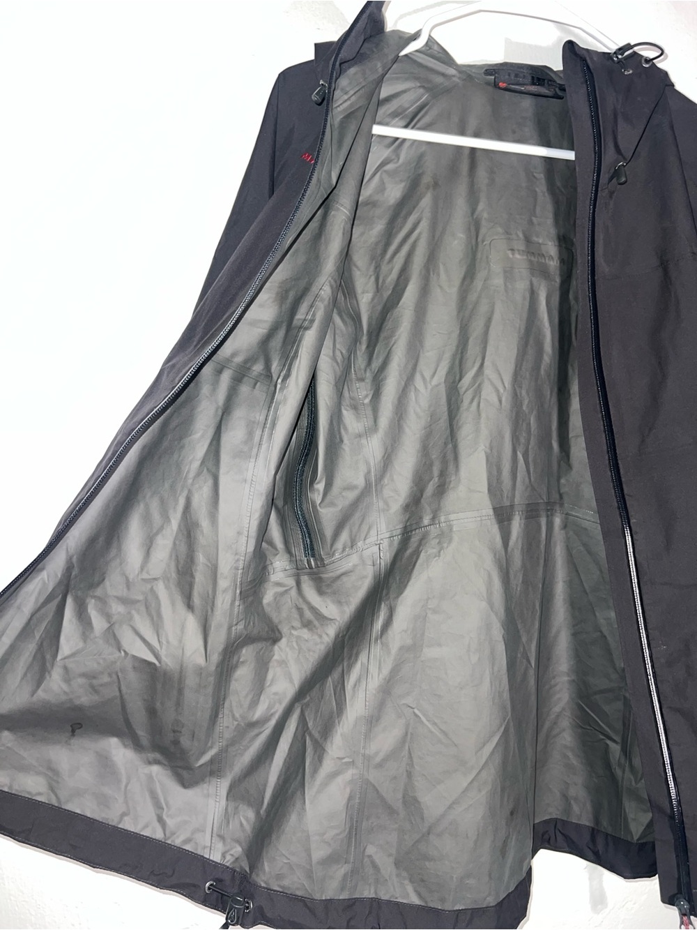 Mammut Black Waterproof Hooded Shell with Red Logo Accents - Picture 6 of 7